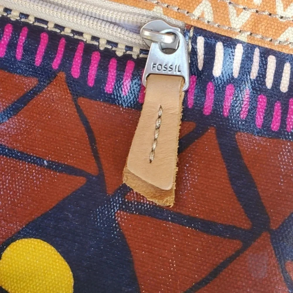 Fossil‎ coated canvas print tote